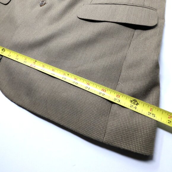 MICHAEL KORS Mens Blazer Sport Coat Size 48L Brown Tan Micro Check 2 button - Picture 12 of 16